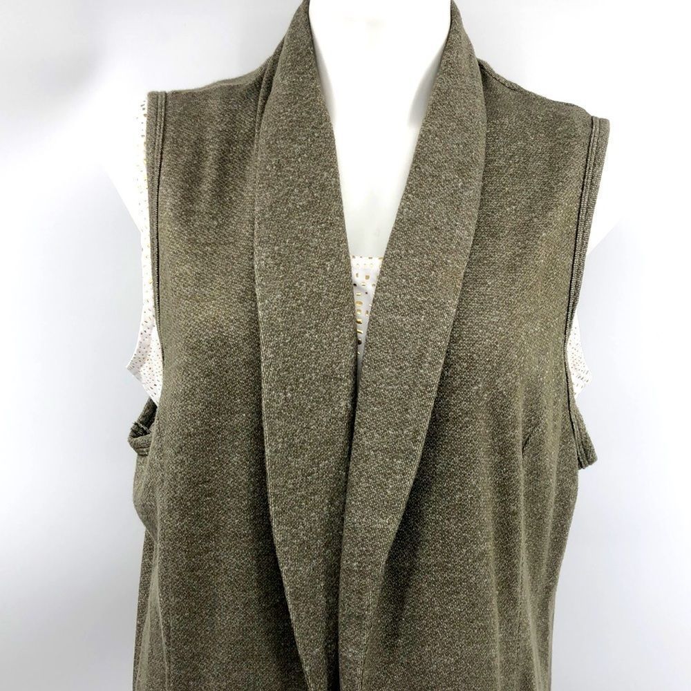 Pleione Olive Green Open Front Cardigan